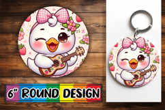 Sweet Circle Coasters Design, Cute Goose Product Image 1