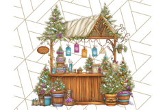 Cozy Christmas Market Stall Clipart PNG, Holiday Art Png Product Image 4