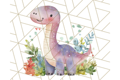 Watercolor Dinosaur and Rainbow PNG Clipart, Baby Nursery Product Image 4