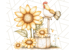 Rustic Sunflower Clipart, Soft Country Farmhouse Florals Png Product Image 4