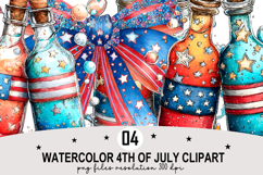 Watercolor 4th Of July Clipart png Watercolor png Product Image 1