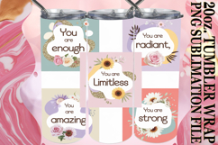 Vibrant Thoughts 20oz tumbler wrap, Quote Product Image 1