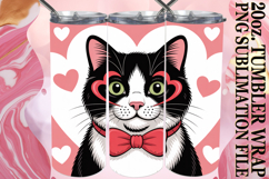 Cozy afternoons 20oz tumbler wrap, Valentines Cat Product Image 1