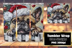 Christmas Peeking Dog Design Winter Tumbler Wrap Product Image 1