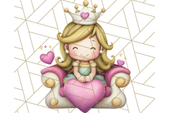 Princess Clipart PNG, Cute Royal Girl Clip Art Product Image 4