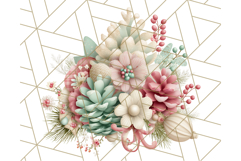 Pastel Christmas Clipart, Mint and Blush Holiday PNG Product Image 4