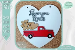 Valentine's day Truck DIY Paint kit Glowforge Laser Cut file Product Image 4