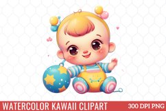 Watercolor Kawaii Clipart Product Image 1