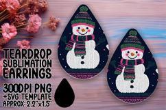 Sophisticated Teardrop Earrings Sublimation Template , Snowm Product Image 1