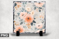 Pastel Flowers Square Sublimation Slate Design Product Image 1