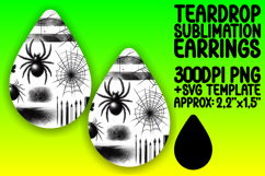 Trendy Teardrop Earrings Design PNG for Crafting , Halloween Product Image 1