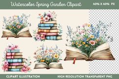 Watercolor Spring Garden Clipart PNG Product Image 1
