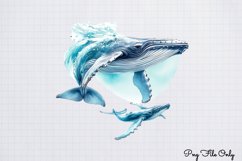 Whales Clipart design PNG Product Image 1