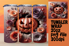 Sublimation-Ready Graphics for 20oz Tumbler , 3D Pumpkin Product Image 1