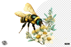 Summer Bees &amp; Sunflowers PNG - Summer Clipart Product Image 1