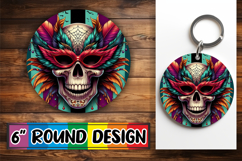 Radiant Circle Ornaments PNG, Skull Product Image 1