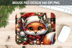 Christmas Cute Fox Mouse Pad Sublimation - Animal PNG Design Product Image 1