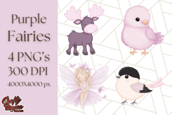 Pastel Purple Fairy Garden Clipart Enchanted Cottagecore Png Product Image 1