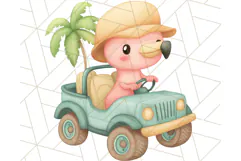 Jungle Safari Animals PNG Cute Pastel Wild Animal Clipart Product Image 4