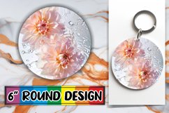 Lily Oasis: Round Sublimation Art Keychain PNG Product Image 1