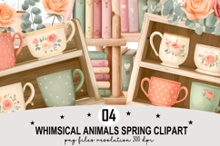 Whimsical Animals Spring Clipart Watercolor png Product Image 1