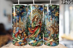 Watercolor Christmas Tumbler Wrap - High Quality 300 Dpi Product Image 1