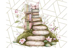 Bookish Fairy PNG Clipart, Whimsical Reading Elements Png Product Image 5