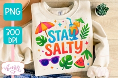 Summer T-shirt sublimation design, Stay Salty sublimation Product Image 2