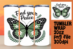 Sublimation Ready 20oz Tumbler , Butterfly Product Image 1