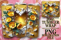 SWEET SERENITY 20oz TUMBLER WRAP, 3D Heart Product Image 1