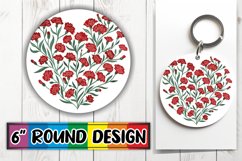 Heart of Spring Flowers Sublimation Round Design PNG Product Image 1