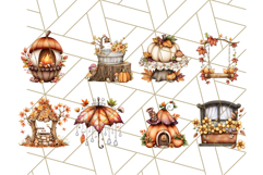 Fall Fairy House Clipart PNG, Autumn Homes and Decor Product Image 4