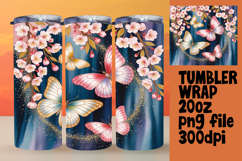 Unique 20oz Sublimation Design , Flowers Product Image 1