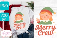 Cute Christmas PNG design, Merry Crew PNG sublimation Product Image 2