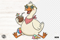 Summer Silly Goose Clipart PNG Product Image 1