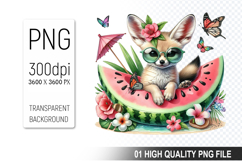 Summer Animals Clipart PNG Bundle, Tropical Summer Animals Product Image 10