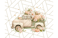Vintage Truck Pumpkin and Fall Flowers PNG Clipart, Autumn Product Image 4
