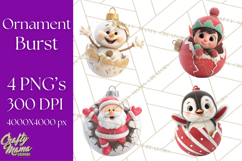 Christmas Ornament Clipart PNG Cute Holiday Illustrations Product Image 1