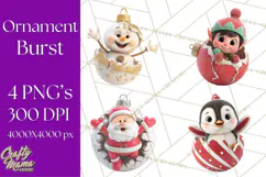Christmas Ornament Clipart PNG Cute Holiday Illustrations Product Image 1