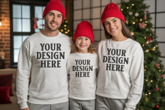 Christmas Family Matching T-Shirt Mockups | Holiday Group Product Image 1