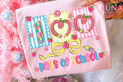 Preppy Happy 100 Days of School Png, 100 Days of School PNG, Product Image 3