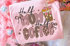 Half Mom Half Coffee Png, Retro Checkered Mama Png, Coffee Product Image 4