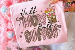 Half Mom Half Coffee Png, Retro Checkered Mama Png, Coffee Product Image 4