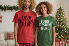 Christmas Comfort color Couple Mockup , Couple mockup Product Image 1