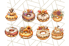 Fall Donut Clipart PNG, Autumn Donuts With Pumpkins Product Image 4