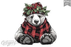 Christmas Bear Clipart Design - High Quality 300 Dpi Product Image 1