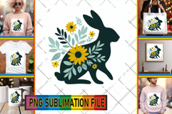 Playful TOTE BAG Sublimation Ideas, Flower Animals Product Image 1