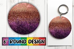 Glittery Blossom Leopard Sublimation Circle: Keychain, Coast Product Image 1