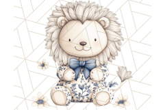 Blue Floral Stuffed Animal Clipart PNG, Cute Stuffed Animals Product Image 4