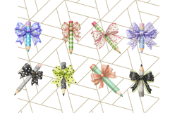 Chubby Pencil With Bows PNG Clipart, Cute School Supply Png Product Image 4